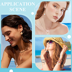 Подвески из сплава и натуральной морской ракушки и ракушки и искусственного жемчуга ABS&nbsp;FIND-WR0012-70