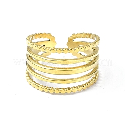 Anillo de puño abierto de acero inoxidable 304 con revestimiento iónico (IP)&nbsp;RJEW-L109-031G
