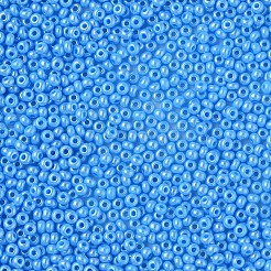 11/0 チェコ不透明ガラスシードビーズ  光沢のある  ラウンド  ディープスカイブルー  2.2x1.5mm  穴：0.7mm  約500 G /袋&nbsp;SEED-N004-003B-17
