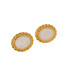 Pendientes minimalistas ovalados de acero inoxidable&nbsp;XI8505-2