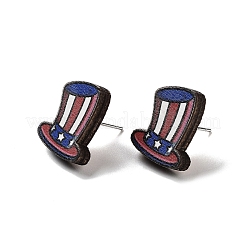 Aretes de madera del día de la independencia&nbsp;EJEW-D108-01I