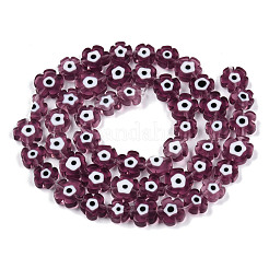 Hechos a mano de mal de ojo lampwork perlas hebras&nbsp;LAMP-N029-018-01