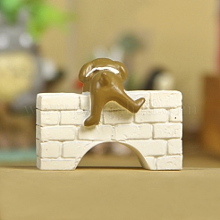マイクロランドスケープドールハウスアクセサリー  小道具の装飾のふりをする  犬はティーポットのアーチを握っている  ミックスカラー  55x40mm&nbsp;PW-WG8E518-01