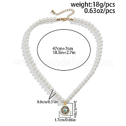 Плоские круглые с подвеской из сплава Sun Pave из искусственной бирюзы FS-WG1EB0C-01