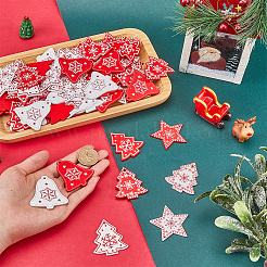 80 шт. 8 стиля подвески из дерева на рождественскую тематику WOOD-SC0001-81