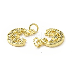 Breloques en laiton avec zircone cubique de micro pave&nbsp;KK-E068-VB111