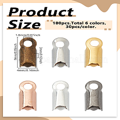 180 шт. 6-х цветные латунные складные обжимные наконечники&nbsp;KK-LP0004-66