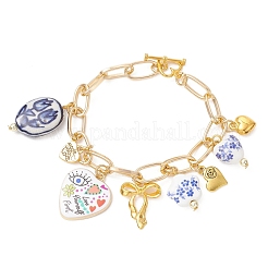 Браслеты ручной работы из фарфора и сплава с бусинами и подвесками&nbsp;BJEW-JB13314