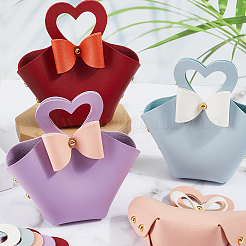 10 набор 5 цветов из искусственной кожи своими руками наборы для изготовления кошелька в форме сердца и цветка PURS-CL0001-02