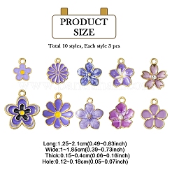 30шт 10 стиля подвески из сплава с эмалью&nbsp;ENAM-YW0005-37