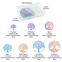 14 шт. 7 стиля ионного покрытия (IP) 201 филигранные подвески из нержавеющей стали&nbsp;FIND-FS0002-75