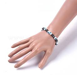Perles de lampwork fait main mauvais oeil bracelets stretch&nbsp;BJEW-JB04461-01