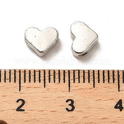 CCBプラスチックビーズ  ハート  プラチナ  5.5x7x3.5mm  穴：1.8mm&nbsp;CCB-A001-07P