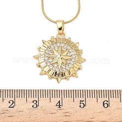 Ожерелья с подвесками из нержавеющей стали 304 с микропаве из прозрачных кубических цирконий для женщин&nbsp;LS-NJEW-Z103-01G-09