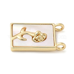 Подвески из латуни с натуральными белыми ракушками&nbsp;KK-S522-02C-G