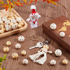 60 шт. 4 стиля деревянных европейских бусин WOOD-PH0002-91