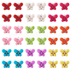 35 шт. синтетические бирюзовые подвески-бабочки&nbsp;PALLOY-TAC0120