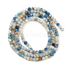 Natürlicher blauer Azurit in Calcitperlensträngen&nbsp;X-G-P618-3mm-01
