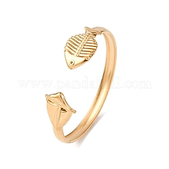 Браслеты-манжеты из нержавеющей стали Marine 304 для женщин BJEW-Z147-01G-03