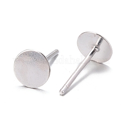 925スターリングシルバー製スタッドピアスパーツ  スタンプ925個付きイヤリングポスト  銀  11.5mm  トレイ：6mm  ピン：0.8mm&nbsp;X-STER-K167-045E-S