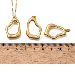 Unregelmäßiges Set aus Halskette und Ohrsteckern aus Edelstahl 304 mit Anhänger für Damen&nbsp;SJEW-E052-01G