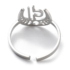 女性用304ステンレススチール星座リング  水瓶座  18mm  内径：18mm&nbsp;RJEW-U024-01P-04