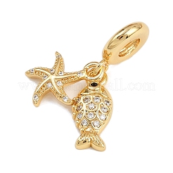 Латунь микропаве прозрачный кубический цирконий европейские подвески с подвесками KK-N271-45G