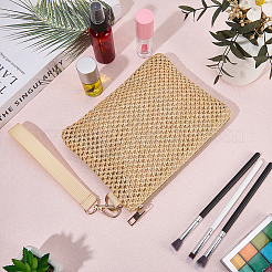 Плетеные соломенные косметички на молнии AJEW-WH20010-78C
