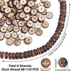 6 нить натуральных кокосовых бусин-рондель COCB-FH0001-03