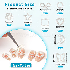 80 шт. 8 стиля кабошонов из искусственного жемчуга из смолы RESI-TA0003-88