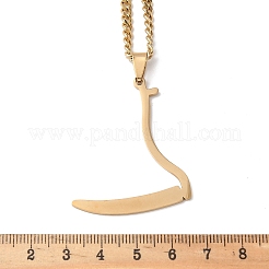 201 кулон из нержавеющей стали с косой и жнецом&nbsp;LS-NJEW-H065-22G