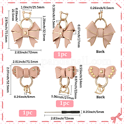2 шт. 2 стиля подвеска-бантик из искусственной кожи&nbsp;HJEW-SP0001-23A
