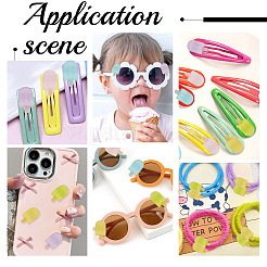 80 шт. 5-х цветные светящиеся смоляные декоден-кабошоны RESI-AR0001-35