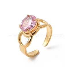 Женские манжеты-кольца из латуни с микропаве из стекла&nbsp;LS-RJEW-K312-05G