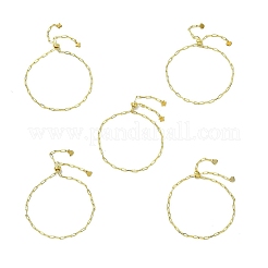 Verstellbare Armbänder mit Schiebeverschluss aus Messing-Büroklammerkette für Damen&nbsp;BJEW-JB13616