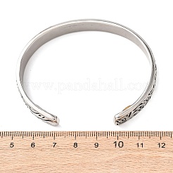 Браслеты-манжеты из нержавеющей стали 304 с гравировкой&nbsp;BJEW-P386-02AS