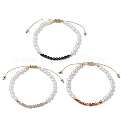 3шт. Браслеты из плетеных бусин из натурального агата&nbsp;BJEW-JB11668