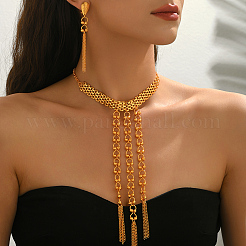 Винтажные комплекты из колье и серег с кисточками из сплава в ближневосточном стиле для женщин ES4853