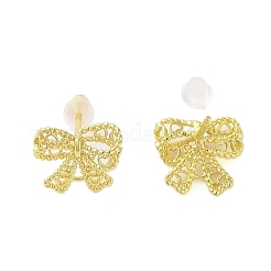 Aretes de latón con lazo para mujer&nbsp;EJEW-P288-02G