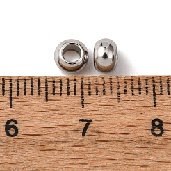 変色しにくい201ステンレススチールスペーサービーズ  ドーナツ  ステンレス鋼色  5x3.1mm  穴：1.8mm&nbsp;STAS-R071-33