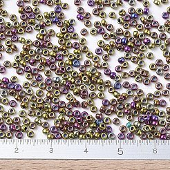 MIYUKIラウンドロカイユビーズ  日本製シードビーズ  （rr188)メタリックパープルゴールドアイリス  11/0  2x1.3mm  穴：0.8mm  約5500個/50g&nbsp;SEED-X0054-RR0188