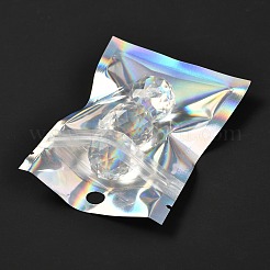 Bolsas rectangulares de plástico con cierre de cremallera y efecto holográfico brillante&nbsp;LS-OPP-I002-01A
