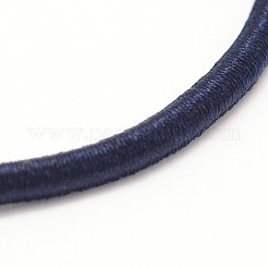女の子のヘアアクセサリー  ナイロン糸弾性繊維ヘアゴム  ポニーテールホルダー  ミッドナイトブルー  43mm&nbsp;OHAR-J023-01