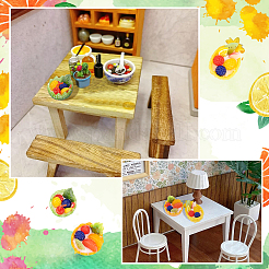 3 mini-fruit en PVC de 3 styles avec yaourt&nbsp;DJEW-OC0001-16