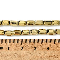 Стеклянные бусины с гальваническим покрытием  GLAA-Q101-02A-FP01