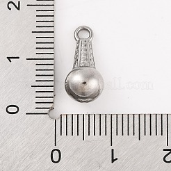 変色しない304ステンレススチールペンダント  ティアドロップチャーム  ステンレス鋼色  15x7mm  穴：2mm&nbsp;STAS-Z077-04P