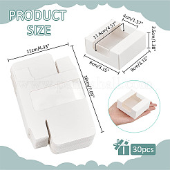 Квадратные подарочные коробки для хранения бумаги с прозрачным видимым окошком CON-WH0095-65B