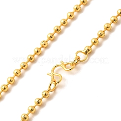 Collane a catena con palline in ottone placcato a cremagliera da 1.5 mm per donne e uomini&nbsp;MAK-L044-63G