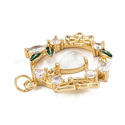 Подвески из прозрачного кубического циркония из латуни&nbsp;ZIRC-C024-20G