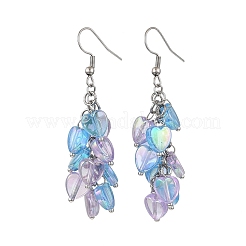 Серьги с подвесками из прозрачного акрила в форме сердца&nbsp;EJEW-JE06365-02